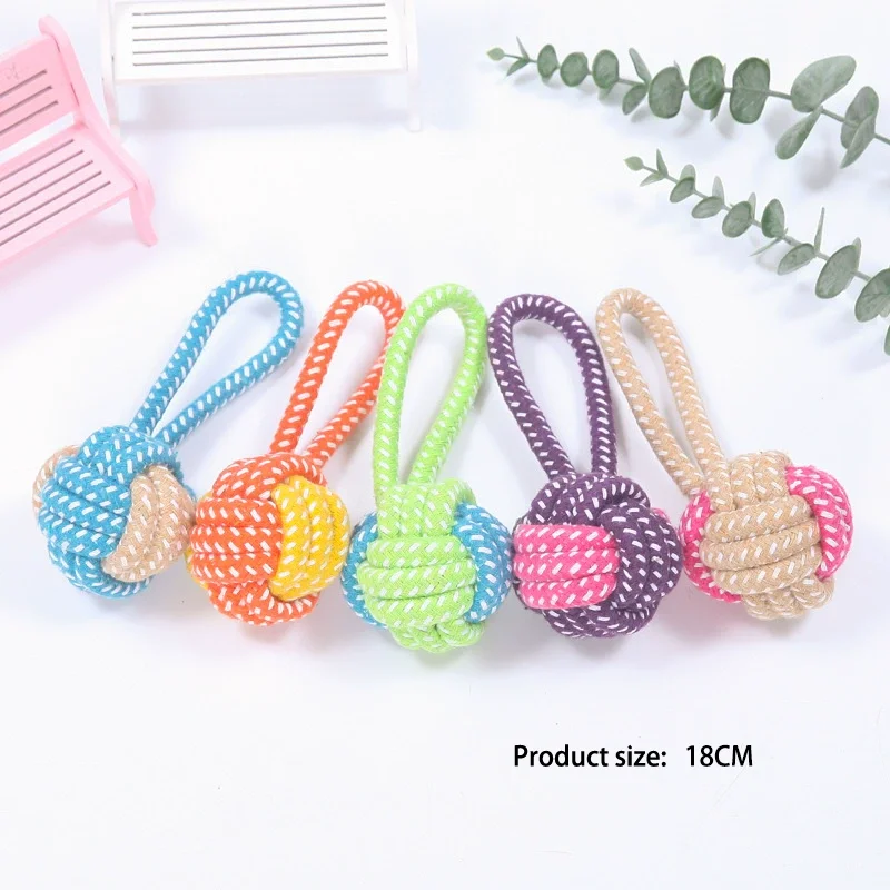 Durable Dog Chew Rope Toy Knot Ball For Small Puppies Bite Resistant Molar Teeth Cleaning Self Play Boredom Relief Pet Supplies Sc150d45b4339459895e4e8b22de541a7g