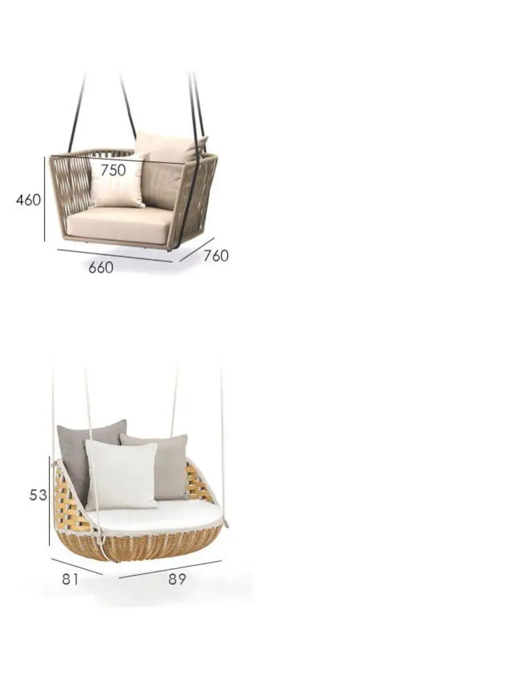 Outdoor swing hanging basket chair Indoor hammock adult sleeping cradle sofa balcony home single imitation rattan woven chair