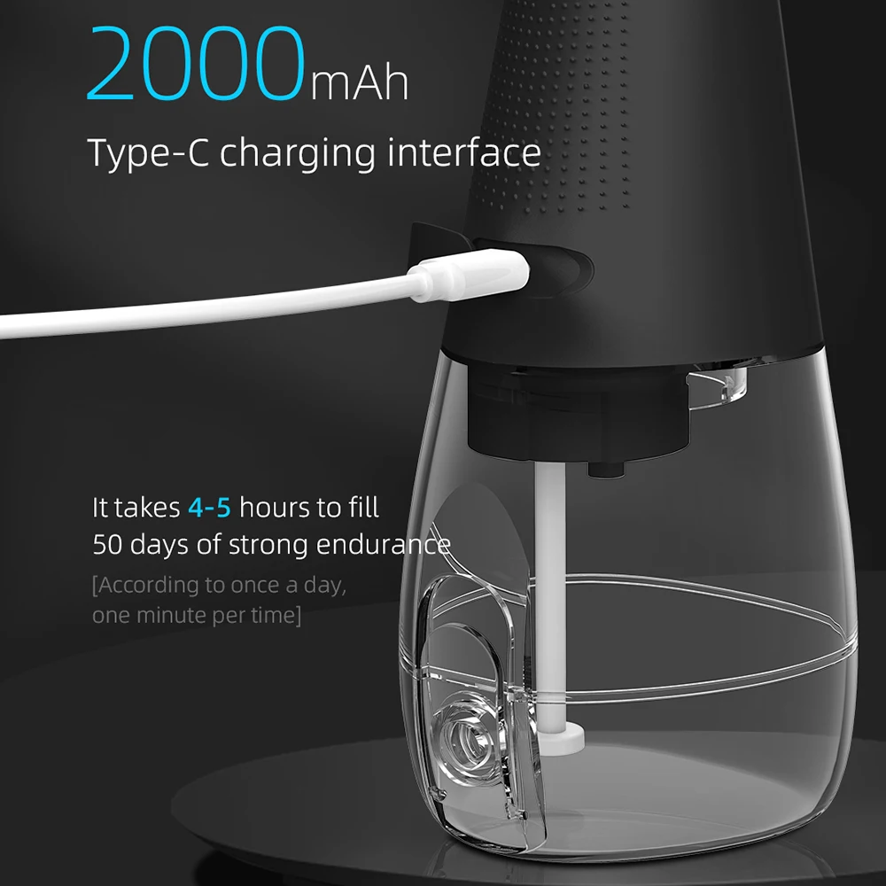 Dental Irrigator for Water Jet Cleaning Teeth Water Flosser 5 Irrigation Nozzles Mouthwasher Pick Portable 300ML