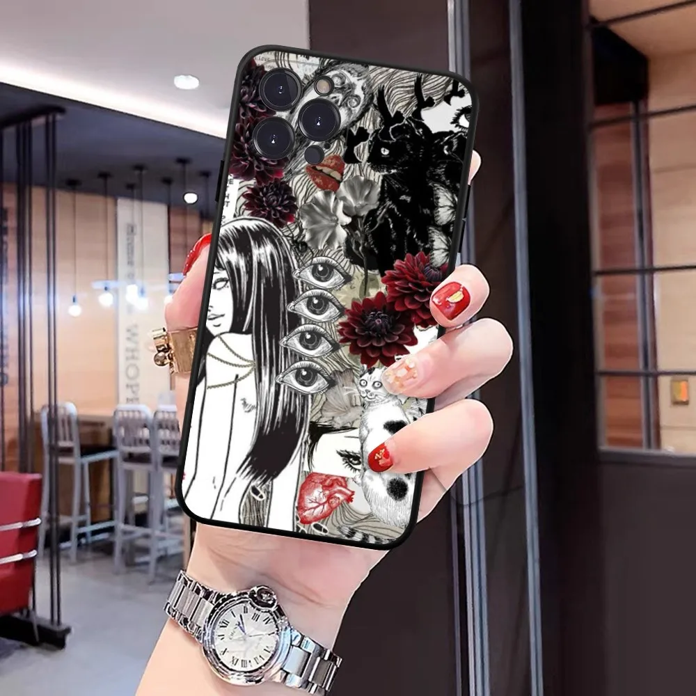 thumbnail image 1 of Junji Ito-funda de teléfono para iPhone 15, 8, 7, 6, 6S Plus, X, SE, 2020, XR, XS, 14, 11, 12, 13, Mini Pro Max, 1 of 5