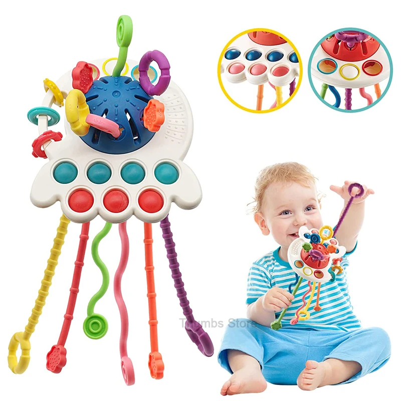 MontessoriPullStringSensoryToysBaby612MonthsSiliconeActivity