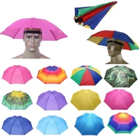 Rain Umbrella Hat Outdoor Portable Rain Umbrella Hat Foldable Sun Shade Waterproof Camping Fishing Headwear Cap Beach Head Hat 1