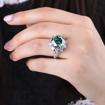 3CT/10CT D Color Moissanite Ring For Women 100% 925 Sterling Silver AU750 Plated Engagement Wedding Bride Diamond Rings with GRA 5