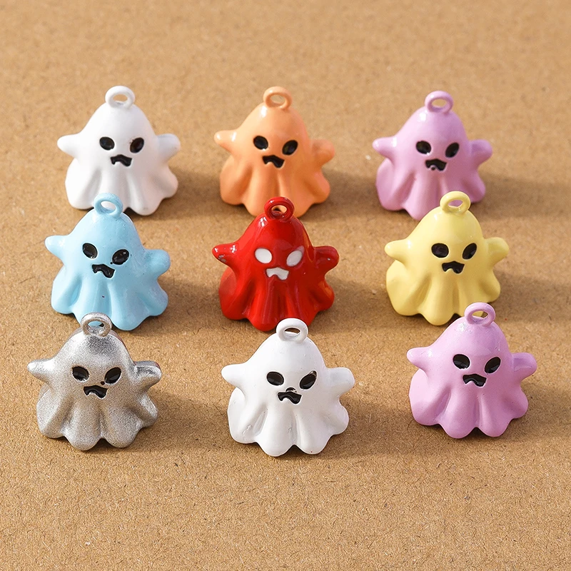 10 stücke 20*17mm niedlichen Emaille Halloween Ghost Anhänger Charme für Schmuck Herstellung Ohrringe Halskette DIY Armband Zubehör liefert