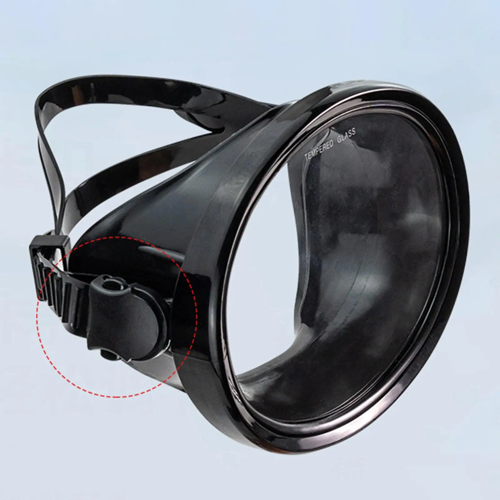 Single Lens Diving Mask for Adults Anti Fog Tempered Glass Lens Eyewear Leakproof Wide View Swim Mask Oval Shape Snorkeling