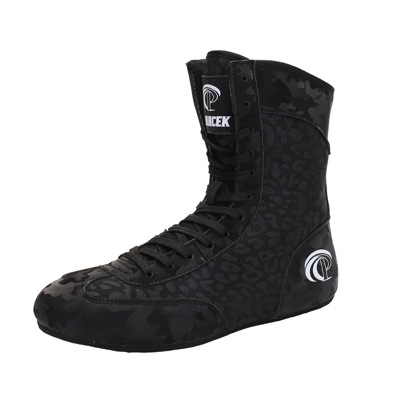 Martial Arts Shoes Wrestling Boots High Tube Boxing Shoes Adult Kid Size 27-45 Luxury Breathable Wrestling Sneakers SAMBO Squat Gym Fitness