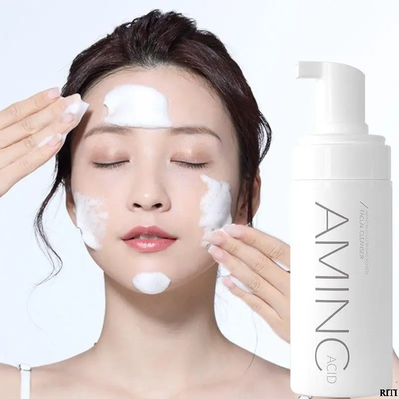 Facial Cleanser Amino Acid Cleansing Mousse Moisturizing Oil Control Deep Cleaning Mites Removal Acne Facial Cleanser Foam Skin Brightening