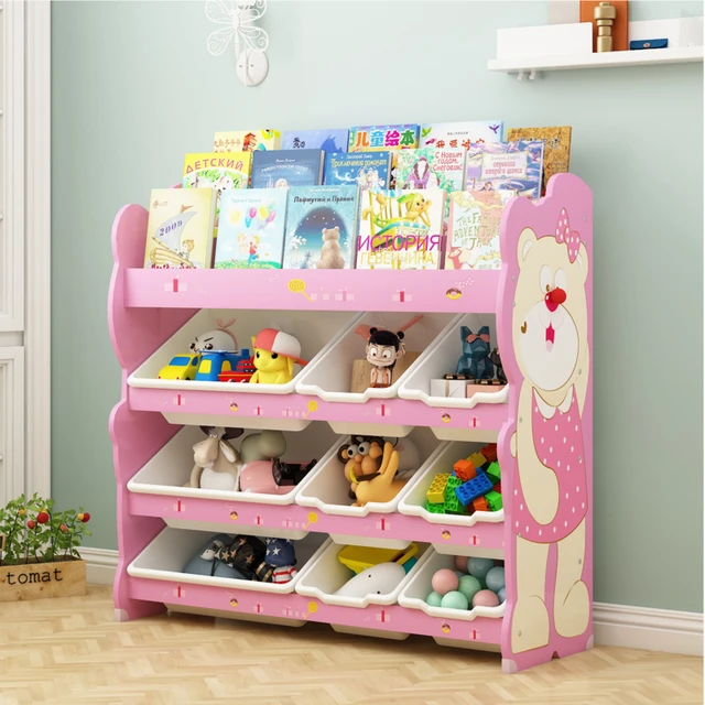 Estante de almacenamiento de juguetes para niños, estantes de libros para de jardín de infantes, de almacenamiento de artículos muebles de estantes de dibujos animados - AliExpress