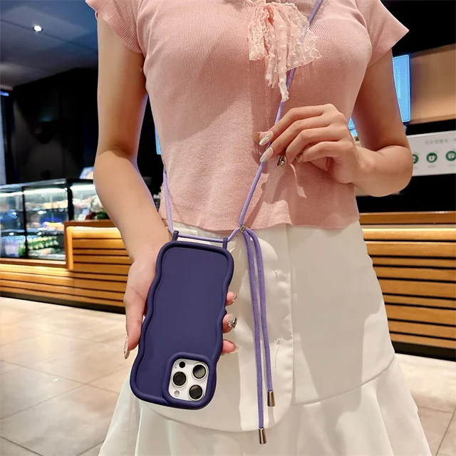 Crossbody Adjustable Lanyard Strap Phone Case with Soft Cover