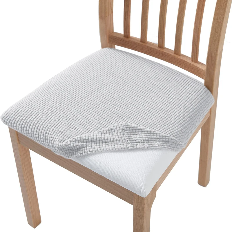 Stretch Jacquard Upholstered Dining Chair Seat Protector Slipcovers