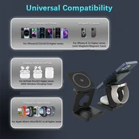 3 in 1 Wireless Charger Stand Magnetic Foldable Wireless Charging Station for iPhone 16 15 14 13 Pro Max Apple Watch 8 9 Charger - Image 4