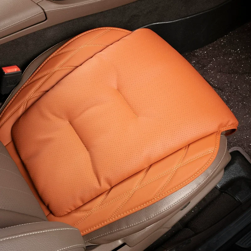 Nuovo cuscino per seggiolino auto Cuscino per la vita per la maggior parte delle auto Cuscino per sedile in pelle nappa traspirante e ventilata per tutte le stagioni