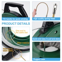 เครื่องมือร้อยสายไฟแบบดึง 3 มม./15 ม. อุปกรณ์ร้อยสายไฟรูปทรงปลา สำหรับร้อยสายไฟในรูท่อ ใช้สำหรับงานเดินสายไฟในรถยนต์ 2