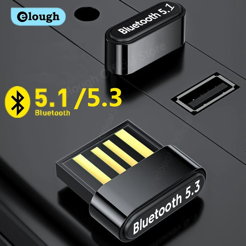 

Адаптер Bluetooth Elough 5,1/5,3, USB-приемник Bluetooth BT5.0, ключ для ПК, беспроводная мышь, Bluetooth наушники, гарнитура, динамик