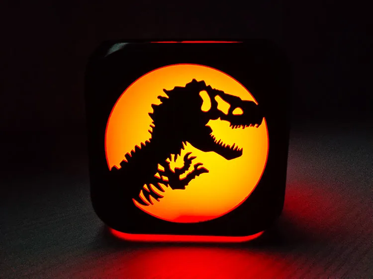 Jurassic Park Dinosaur 3D alarm clock creative LED night light 4