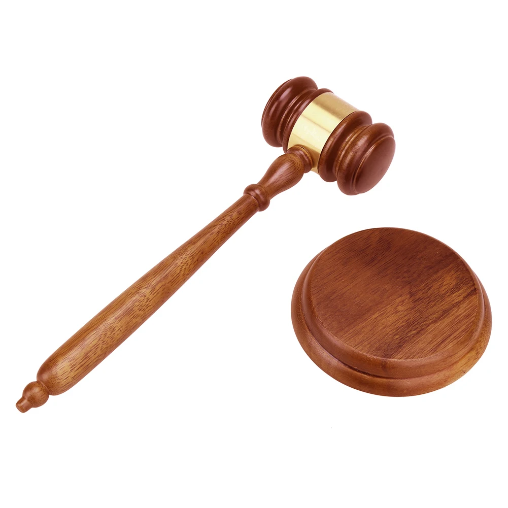Wood Wooden Judge Gavel with Striking Block for Lawyer Court Judge Auction Sale 