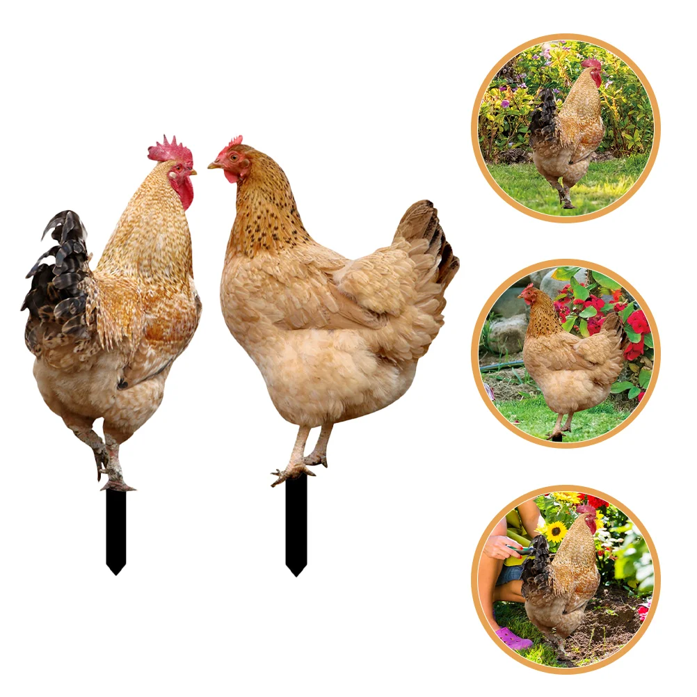 

2 Pcs Garden Decoration Lawn Ornament Outdoor Wood Pile Signs Decorative Yard Decorations Acrylic for Patio and Stakes