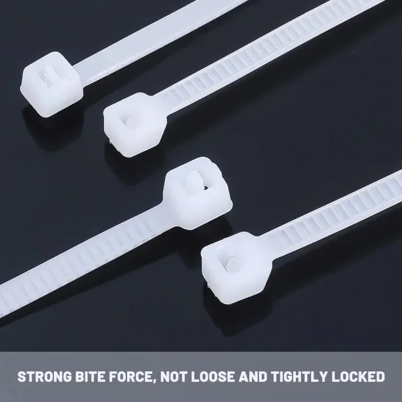 Description Picture 5 of item200/100Pcs Nylon Cable Ties Adjustable Self-locking Cord Ties Straps Fastening Loop Reusable Plastic Wire Ties for Home Office