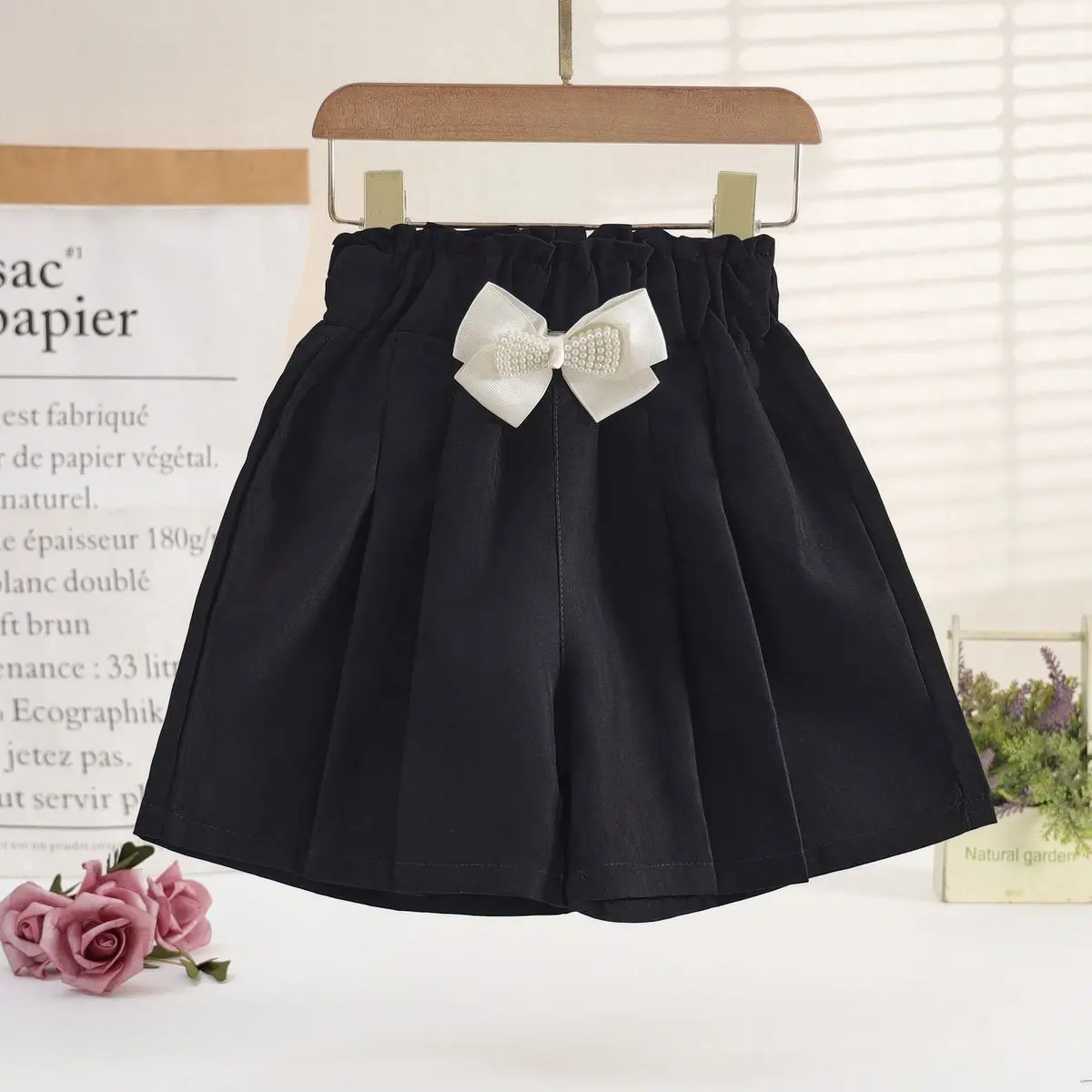 4-16 Yrs Teenager Girls Korean High Waisted Loose Shorts Back To School Green Clothes New Summer Baby Girls Beach Clothes