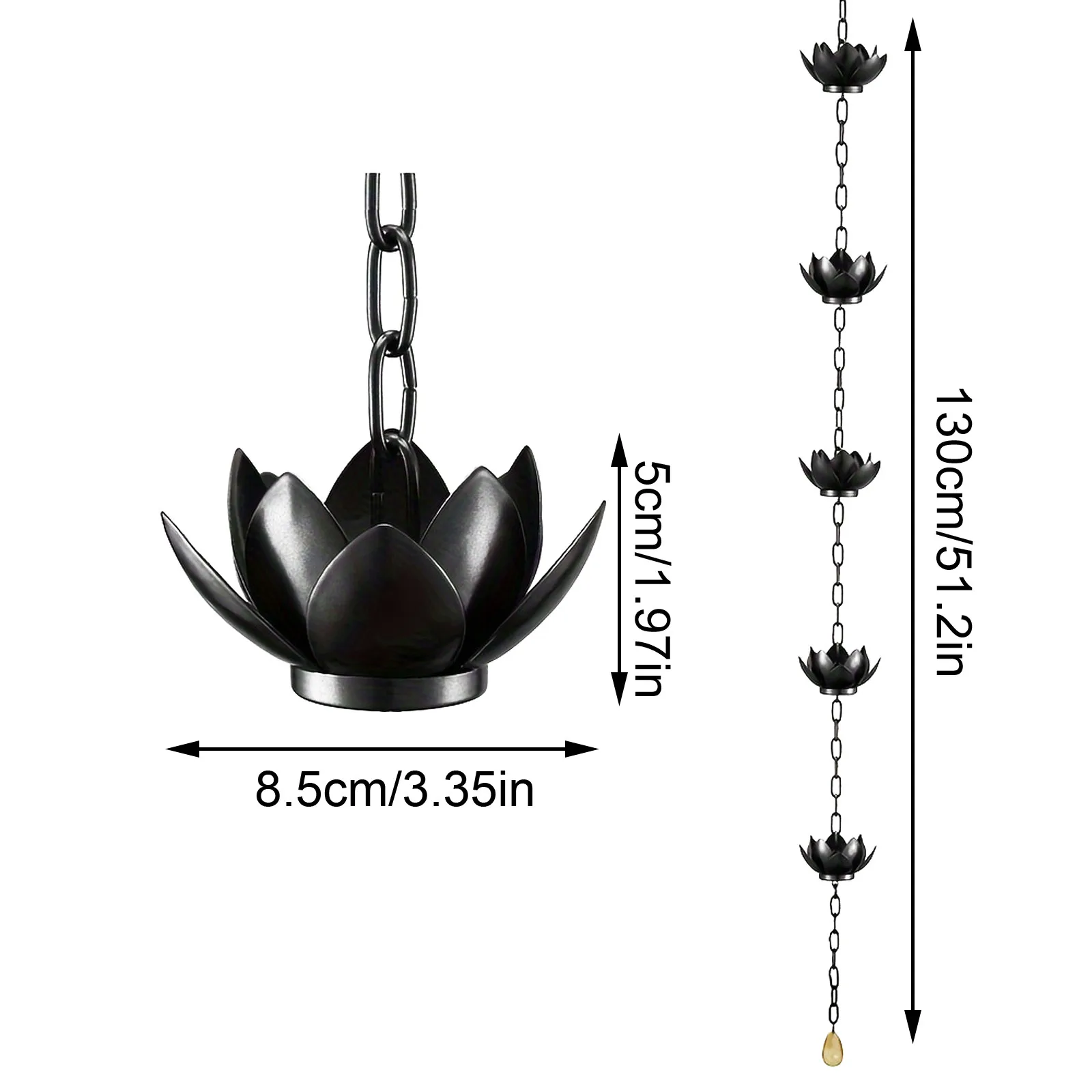 Lotus Rain Chain Adjustable for Outdoor Gutters stainless steel chains,rain chain adapter