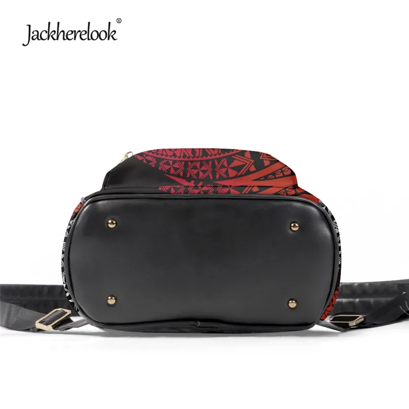 Jackherelook Pohnpei Samoa Polynesian Design Female Small PU Backpack Wallet 2pcs/Set Womens Satchel Girls Mini Campus Schoolbag