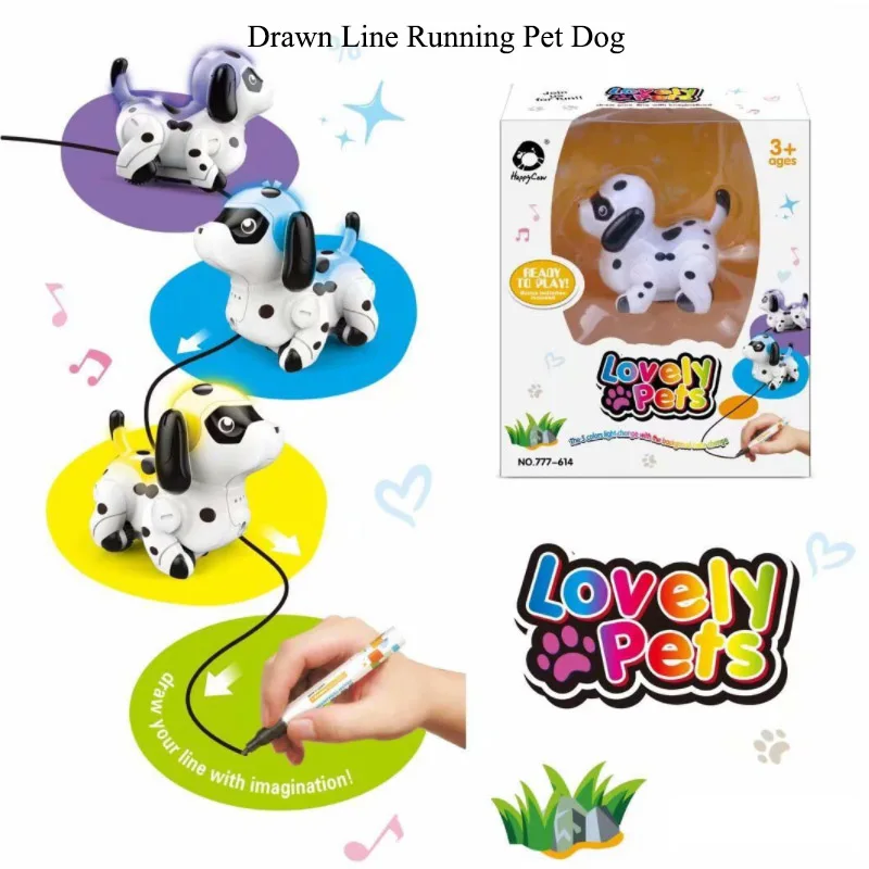 Drawn Line Magic Pet Toy Robot Pen Inductive Penguin Animal Cat Follow Black Track Map Auto Selfie Run Cute Electric Gift fo Kid helicopter toys Diecasts & Toy Vehicles