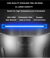 BioloMix 2 скорости, 500 Вт, нержавеющая сталь, емкость 2 л, электрический измельчитель, мясорубка, мясорубка, кухонный комбайн, слайсер — изображение 5