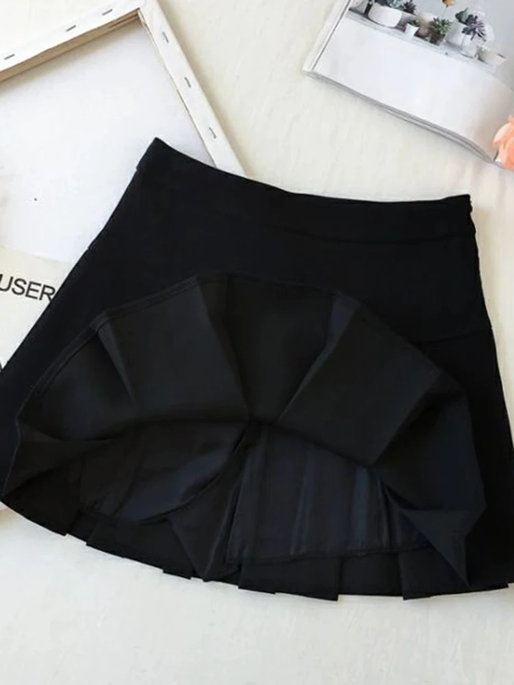 ZOKI Vintage Gray Pleated Skirt Women Kawaii High Waist Mini Skirts Korean Fashion School Uniform Harajuku Streetwear Spring 5