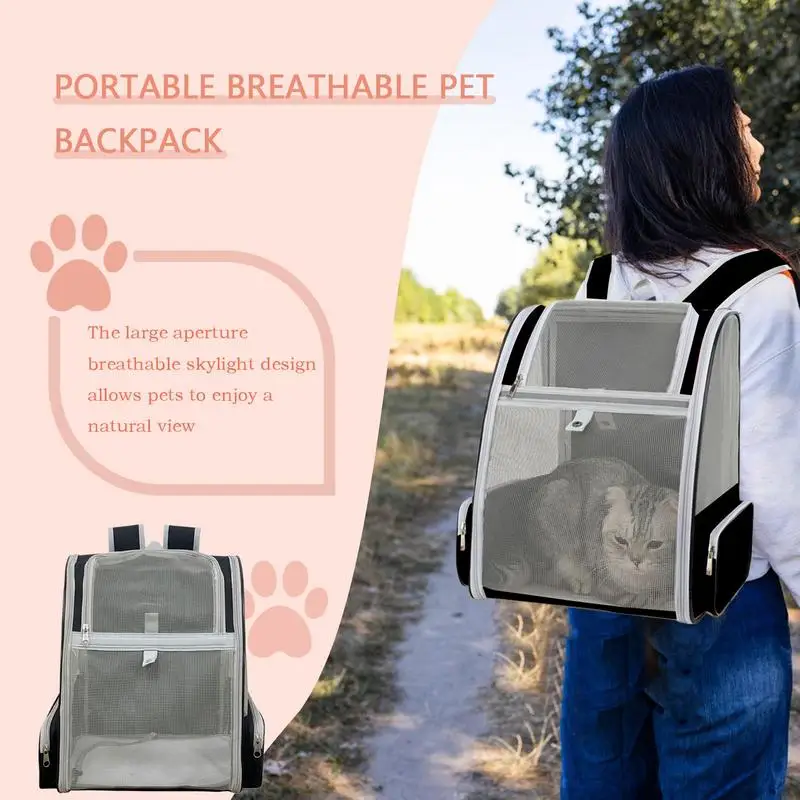Cat Backpack Carrier Pet Backpack Carrier Portable Pet Supplies With With Non-slip Bottom Plate For Small Medium Animals