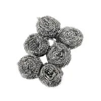 6PCs Stainless Steel Sponges Scrubbing Scouring Pad Steel Wire Ball Scrubbers 1