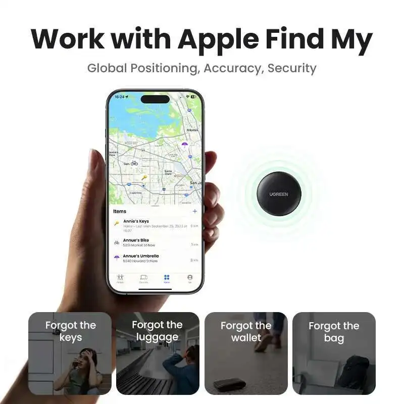 UGREEN Security Smarttrack K Smart Tag With Apple Find My Key Bluetooth GPS Tracker For Earbud Lage Mfi Finder IOS