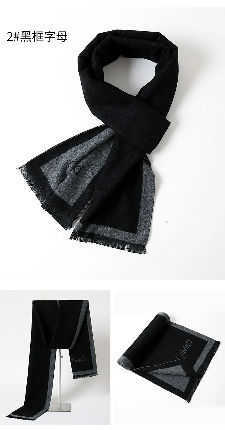 Luxury Cashmere Scarf for Men Soft Warm Winter Pashmina Gentleman's Scarves  Male Bufandas Hombre Business Long Wraps