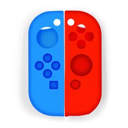 Silicone Protective Case for Switch JoyCon Controllers - Drop Protection Holder (Red Blue)