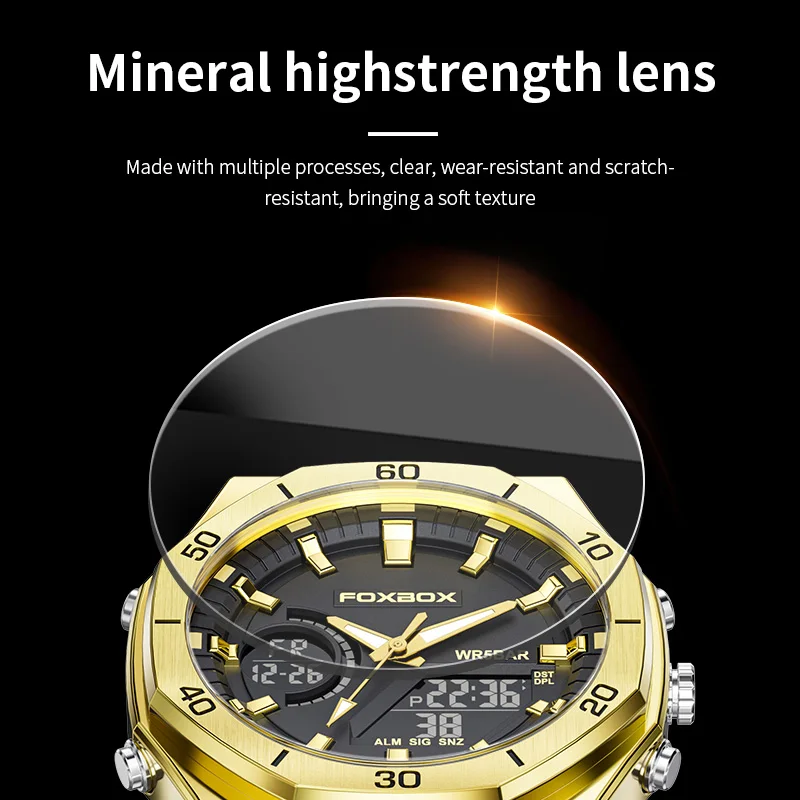 FOXBOX Top Brand Luxury Men Watch Quartz Digital Watch Sports Watch Men Waterproof Wristwatch Watches for Men Relogio Masculino