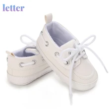 

Baby Boys Soft Sole Infant Sneakers Solid Color Toddler First Walker Spring Newborn Cozy Lace-up Crib Shoes 0-18M