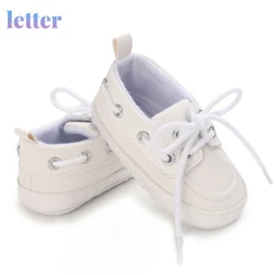 Baskets à semelle souple pour bébés garçons de 0 à 18 mois, chaussures de berceau confortables et à lacets, couleur unie, pour premiers pas du nouveau né, printemps 