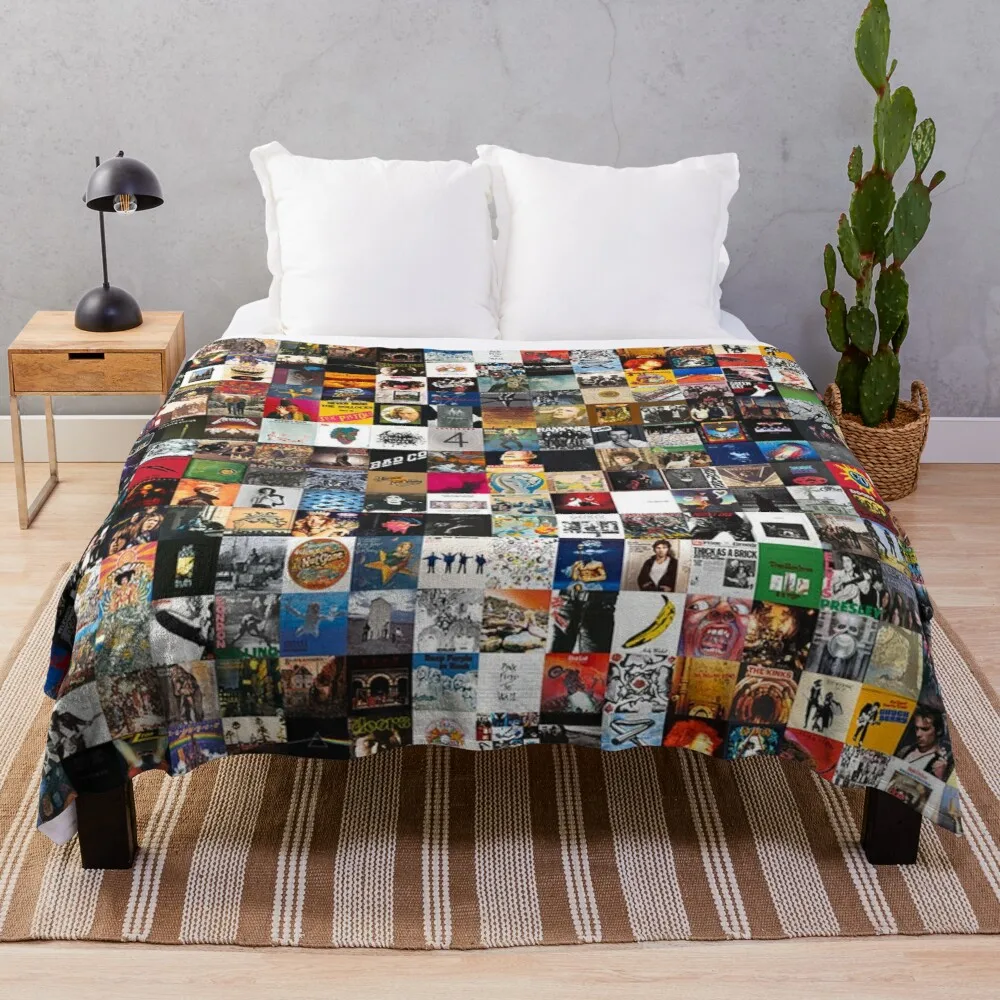 

Greatest Rock Albums of All Time Throw Blanket Kawaii Blanket
