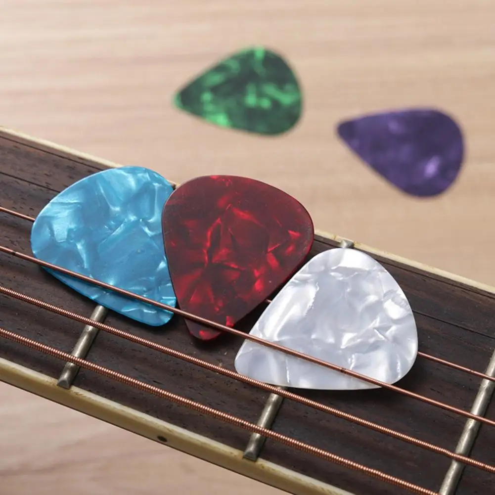 30Pcs 0.5mm 0.75mm 1.0mm Heart Celluloid Guitar Picks For Acoustic Guitar Electric Bass Ukulele Ultra-thin Guitars Picks