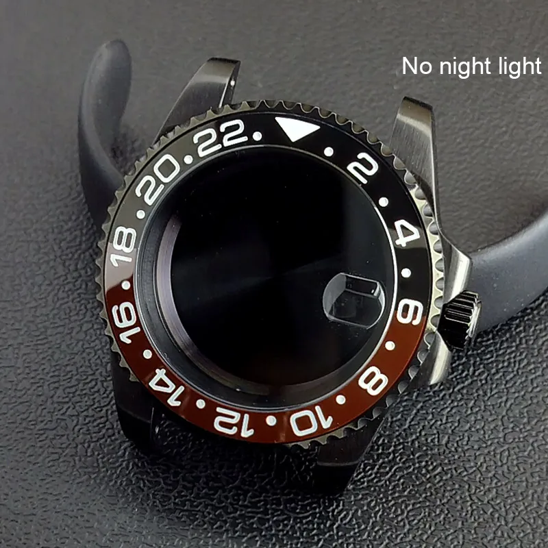 40MM Sapphire Glass GMT Bidirectional Rotation Watch Case with Accessories