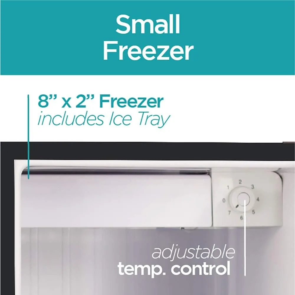 BCRK17B Compact Refrigerator Energy Star Single Door Mini Fridge with Freezer, 1.7 Cubic Feet, Black