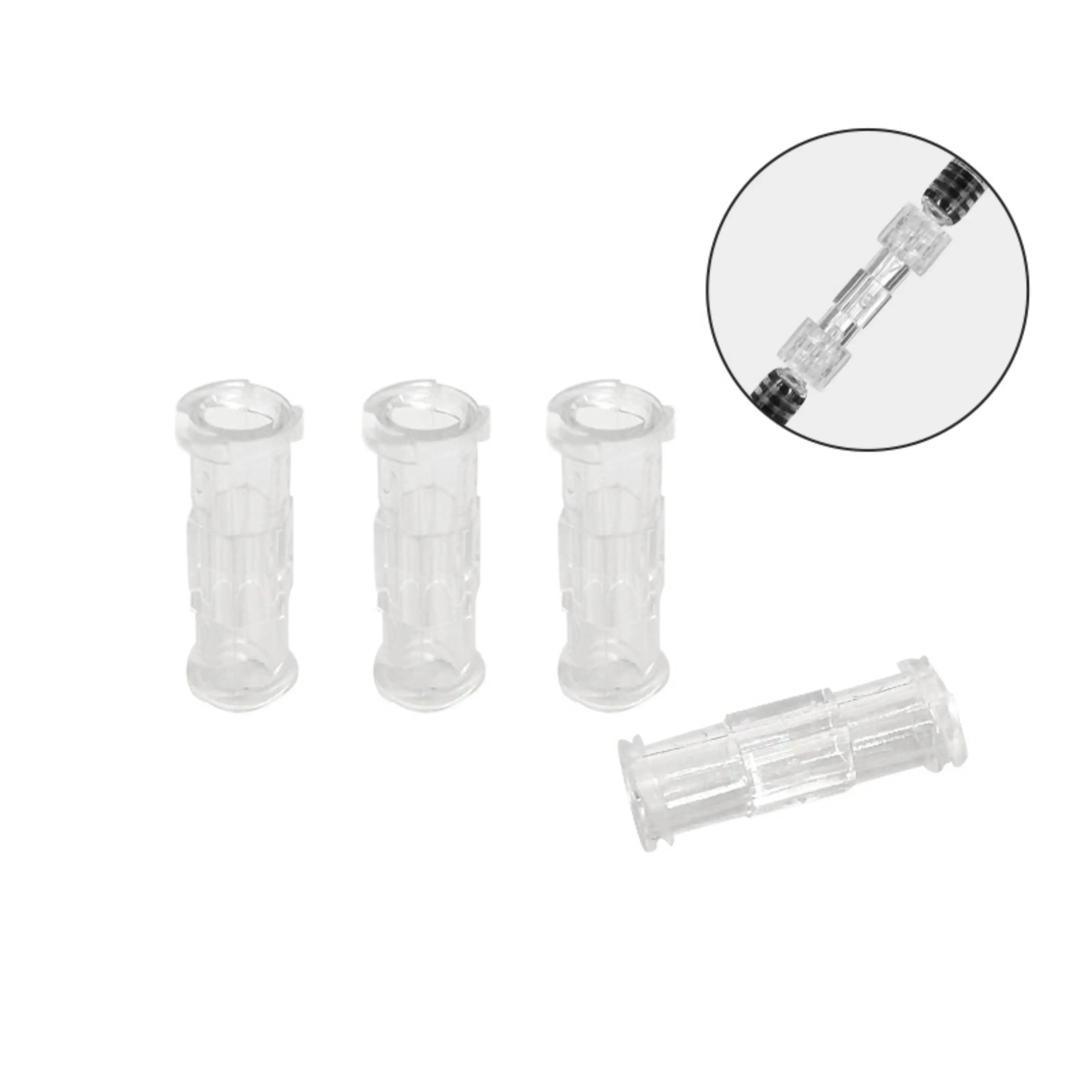 Luer Thread Connector Pp Material, seringa transparente, conector de dupla via, fácil e durável uso em ambiente estéril, 10 pcs um