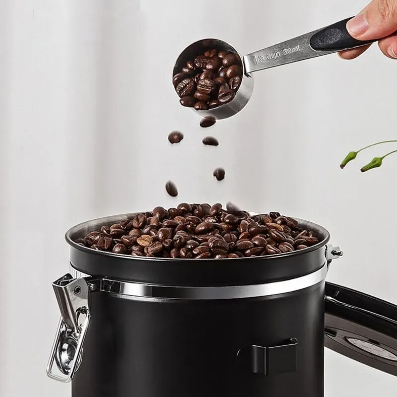 1 Set Airtight Coffee Container with Spoon 2