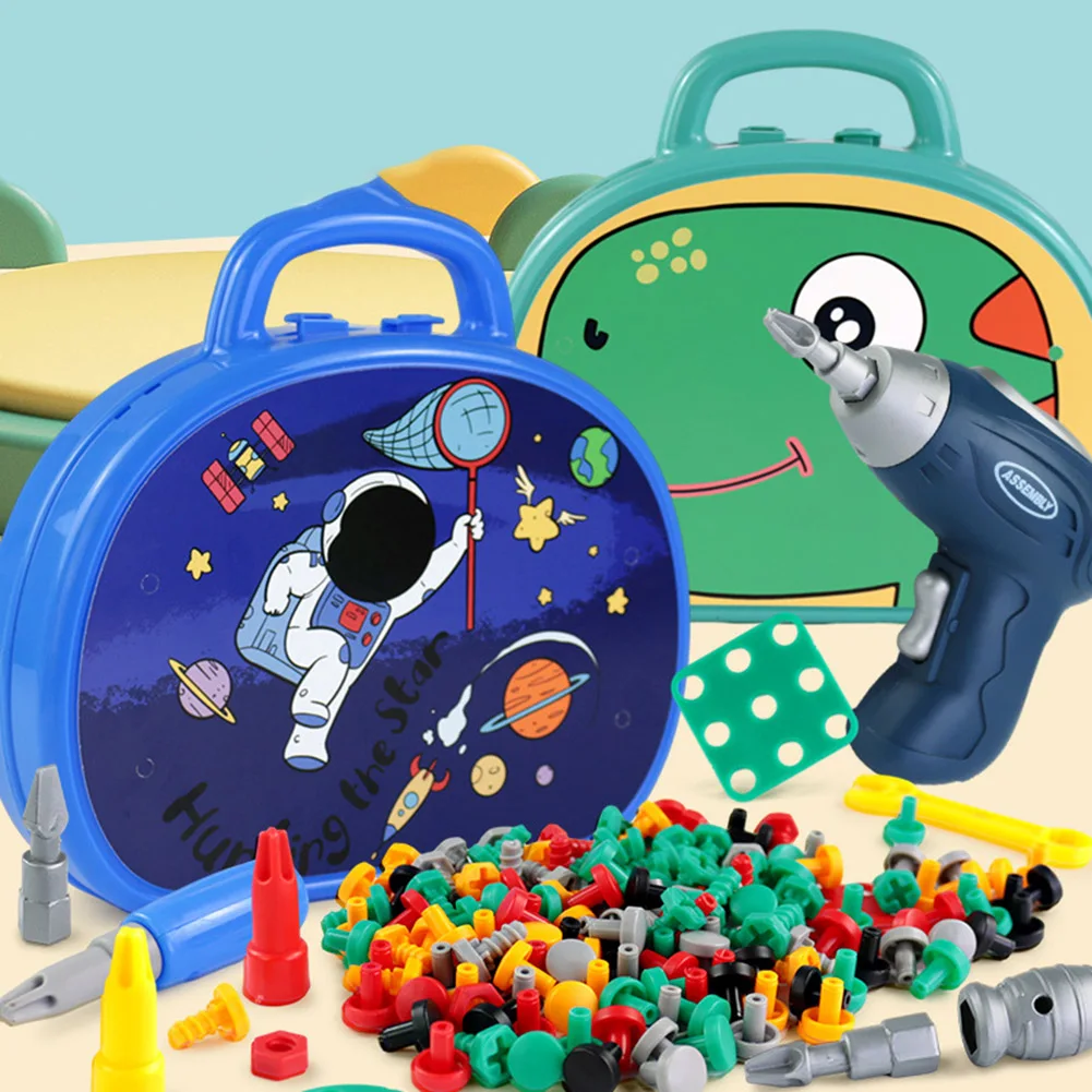 Magic Montessori Toy Play Toolbox Electric Drill Engineering Education Learning Building Block Toys Kids DIY Learning Toys