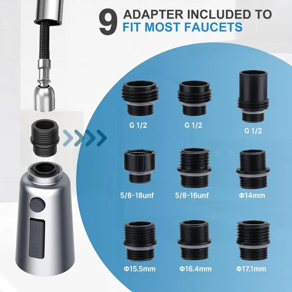 

Высококачественная насадка из АБС для кухонного смесителя, прочная насадка из АБС для раковины, комплект удлинителей для смесителя с 3 функциями потока для нас, для кухни