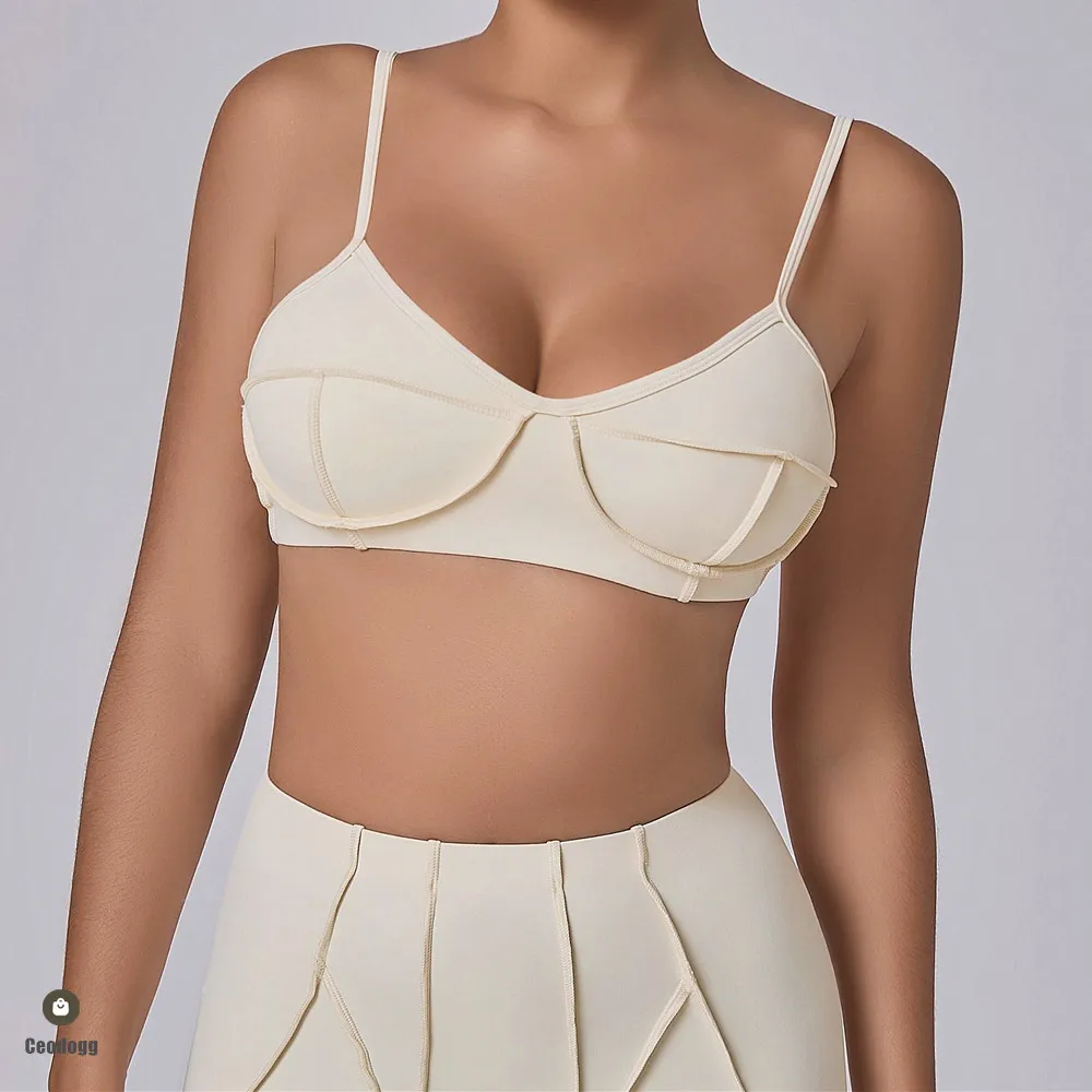 Padded Nude Strap Yoga Sports Bra