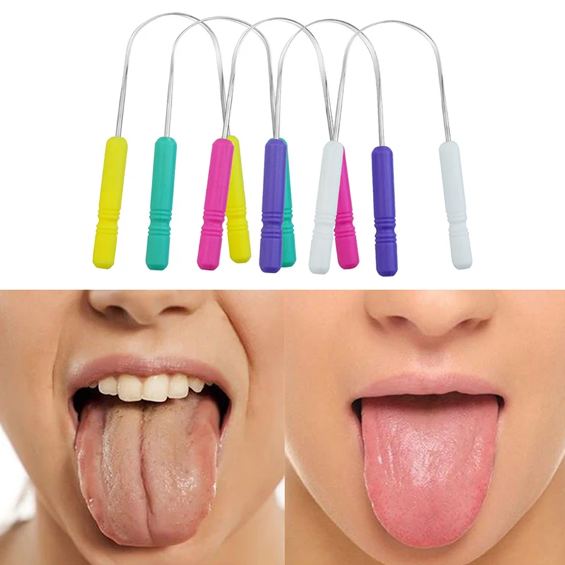 

Tongue Scraper ABS Plastic Handle Tongue Coating Cleaner Reduce Bad Breath Reusable Oral Cleaning Scraper Tongue Cleaning Brush