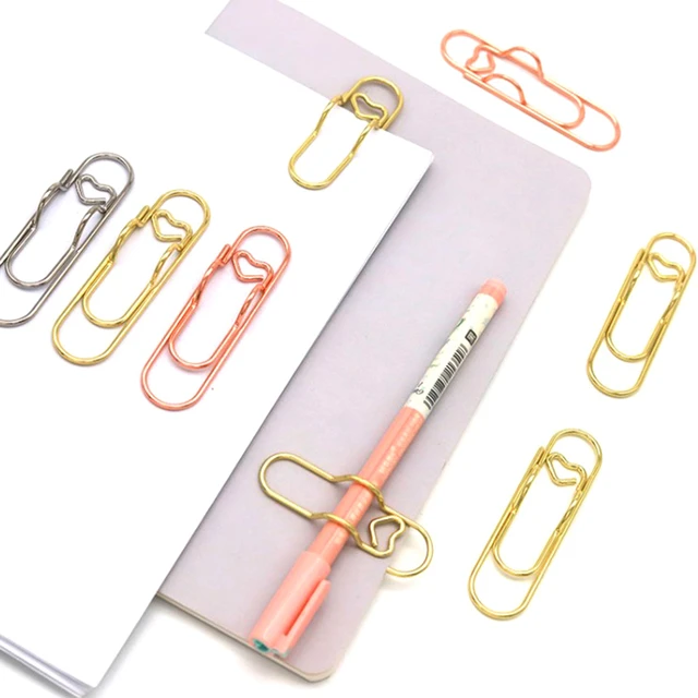 5 Stück Büroklammern Metall Stift halter Clip Schule Lesezeichen Foto Memo  Ticket Clip Briefpapier Büro Schul material - AliExpress