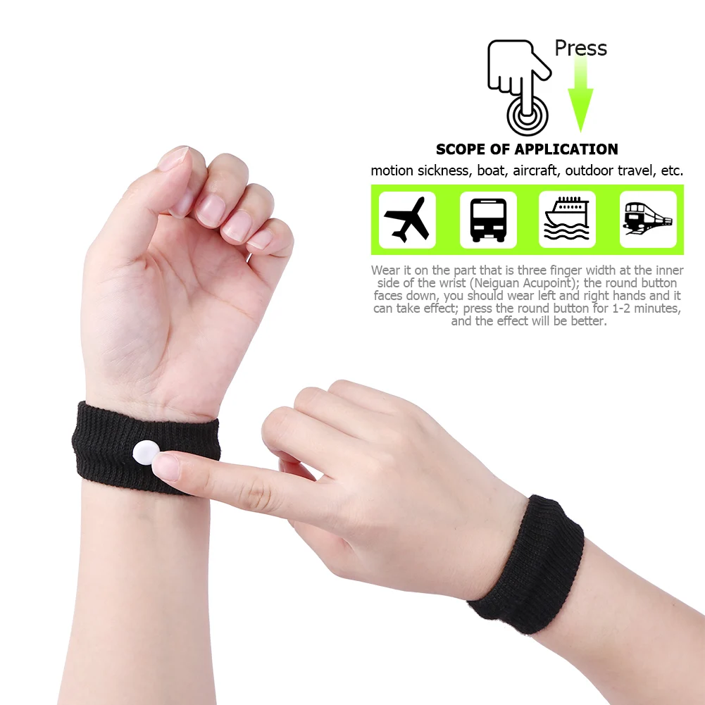 Reusable Polyester PP Wrist Band Anti Motion Sickness Travel Car Boat Sea Ship Plane Adult