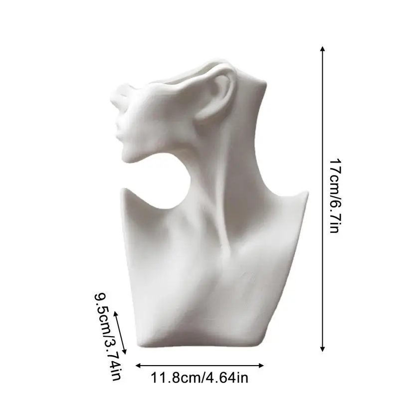 Face Vases For Flowers Ceramics Statue Flower Vase Body Vase Modern Minimalisms Style Face Pots Bust Head Shaped For Birthday 6