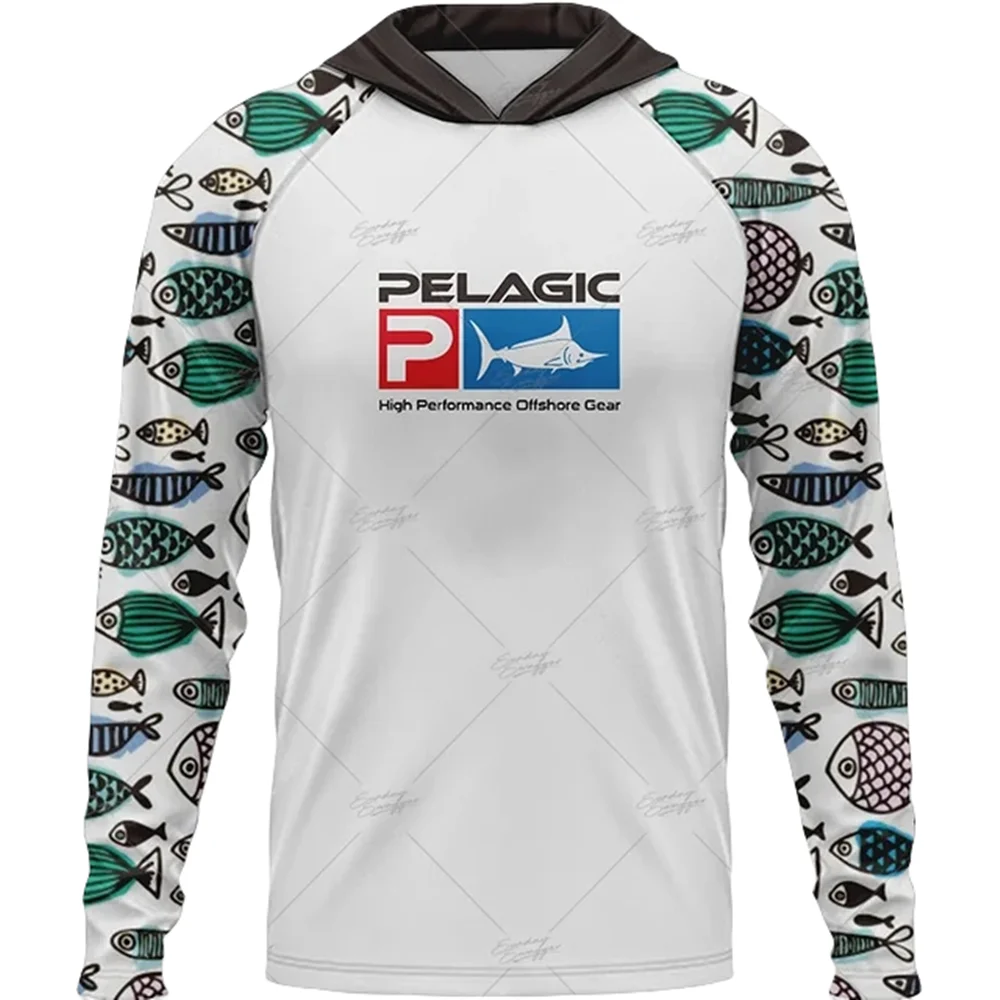 

Pelagic рыболовные рубашки Upf 50 футболка с длинным рукавом Солнцезащитная рыба Одежда дышащая с капюшоном одежда для рыбалки Camisa De Pesca